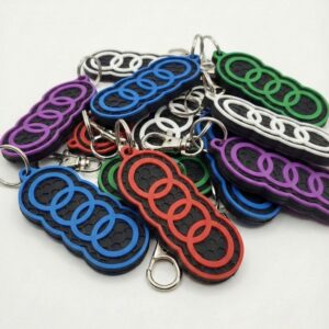 Audi Honeycomb Logo Keychain – Custom Color PLA Keyring
