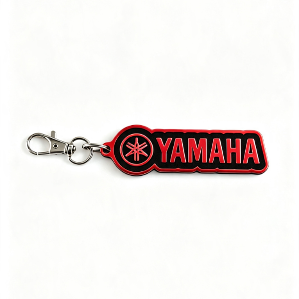 Yamaha Logo And Text Keychain | Honeycombe Background Keyring